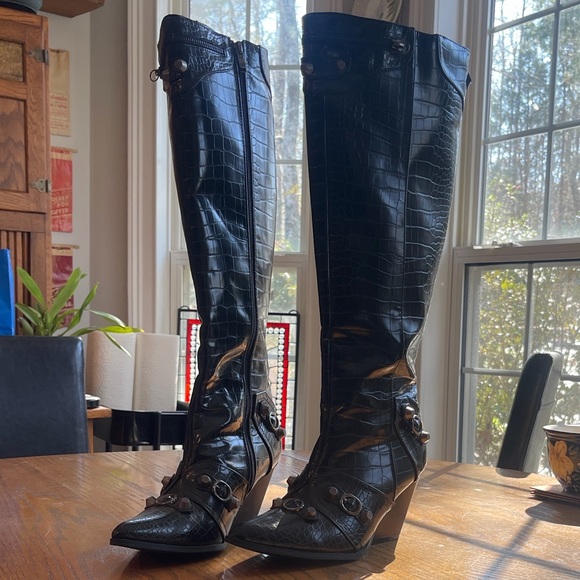 Dolls Kill Lethal Looks Knee-High Cowboy Boots - Picture 3 of 3